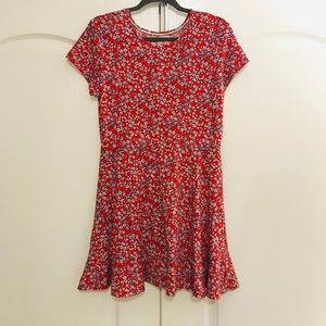 Short Sleeve Floral Patterned Dress